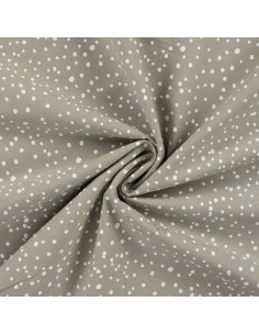 Popeline de coton, gros pois, kaki 2