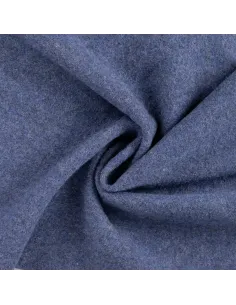 Tissu, Laine Bouillie Unie, Bleu Jean, Laize 140 cm, 100% Laine 400g/m²