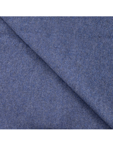 Tissu, Laine Bouillie Unie, Bleu Jean, Laize 140 cm, 100% Laine 400g/m²