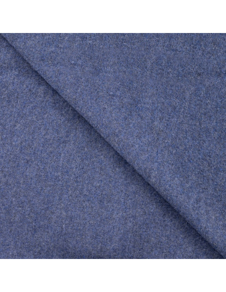Tissu, Laine Bouillie Unie, Bleu Jean, Laize 140 cm, 100% Laine 400g/m²