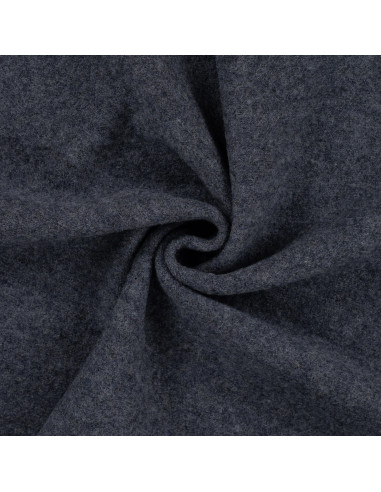 Tissu, Laine Bouillie Unie, Gris Foncé, Laize 140 cm, 100% Laine 400g/m²