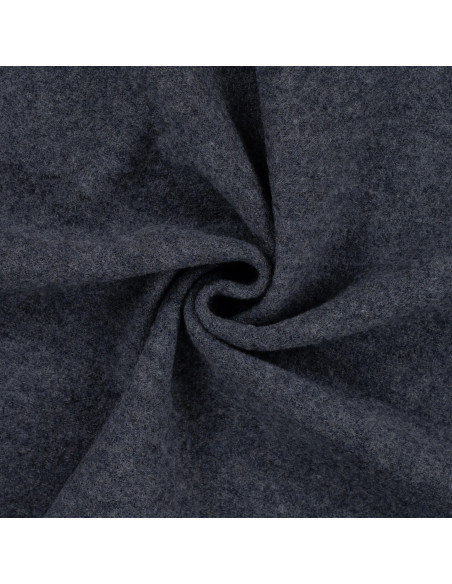 Tissu, Laine Bouillie Unie, Gris Foncé, Laize 140 cm, 100% Laine 400g/m²