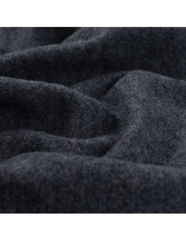 Tissu, Laine Bouillie Unie, Gris Foncé, Laize 140 cm, 100% Laine 400g/m²
