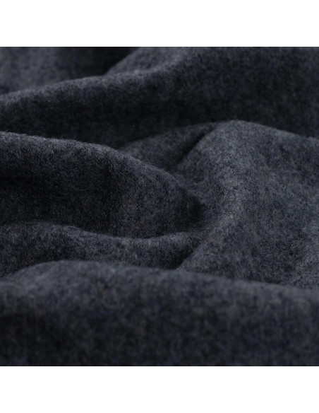 Tissu, Laine Bouillie Unie, Gris Foncé, Laize 140 cm, 100% Laine 400g/m²
