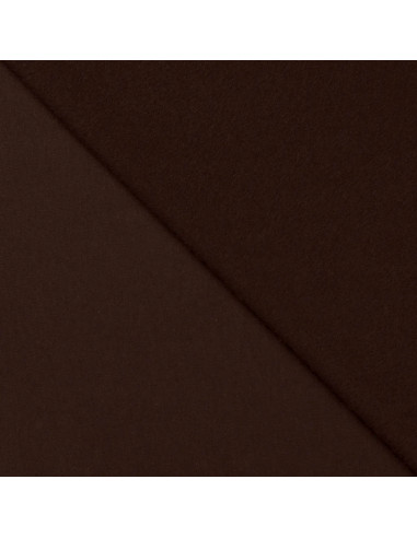 French terry coton uni, envers brossé, marron foncé
