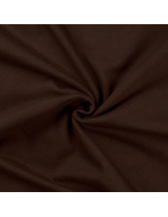 French terry coton uni, envers brossé, marron foncé