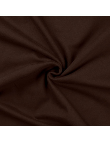 French terry coton uni, envers brossé, marron foncé