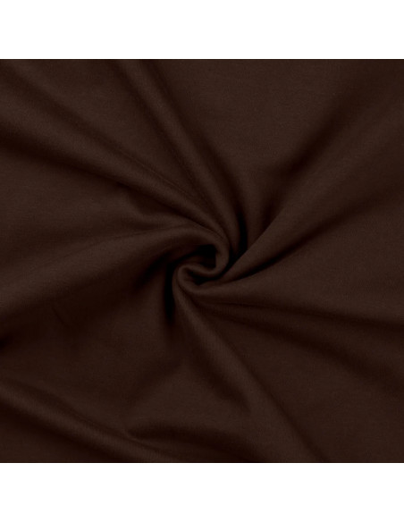 French terry coton uni, envers brossé, marron foncé