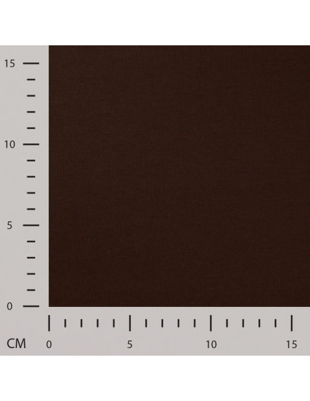 French terry coton uni, envers brossé, marron foncé