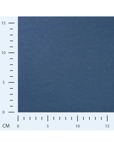 French terry coton uni, envers brossé, bleu jean