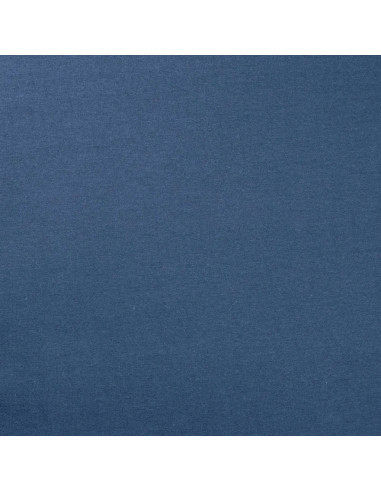 French terry coton uni, envers brossé, bleu jean