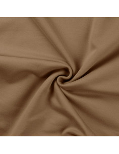 Tissu, French Terry Uni Envers Brossé, Taupe, Laize 150 cm, Coton Stretch