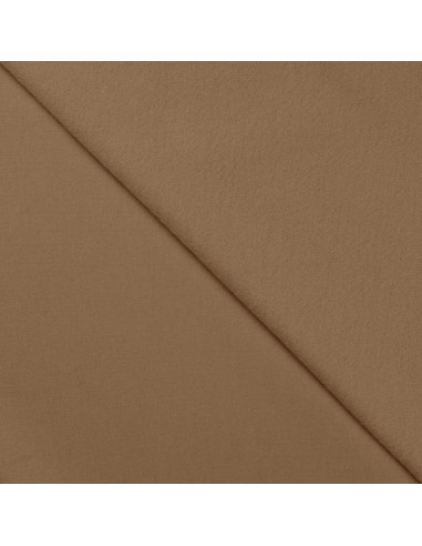 French terry coton uni, envers brossé, taupe
