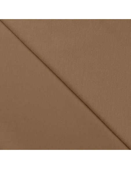 French terry coton uni, envers brossé, taupe