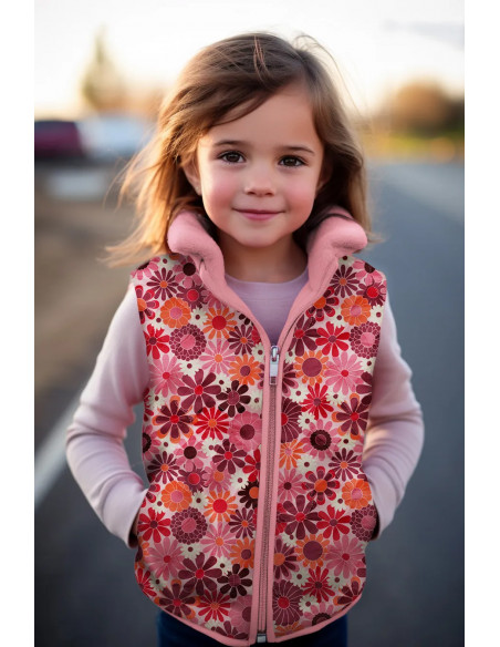 Matelassé velours, impression digitale, fleurs roses