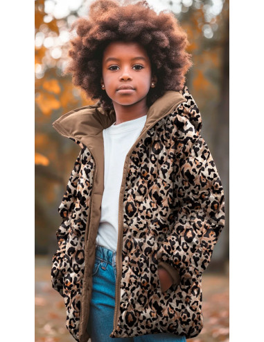 Matelassé velours, impression digitale, léopard