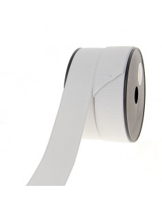 Élastique côtelé, 40mm, blanc