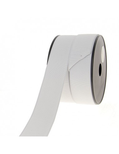 Élastique côtelé, 40mm, blanc