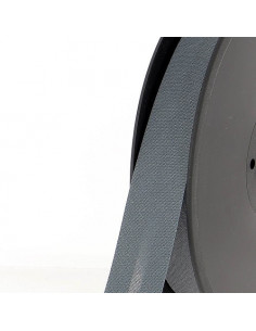 Biais tout textile, polycoton, 20mm, gris foncé