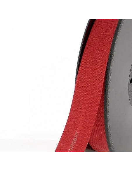 Biais tout textile, polycoton, 40mm, rouge