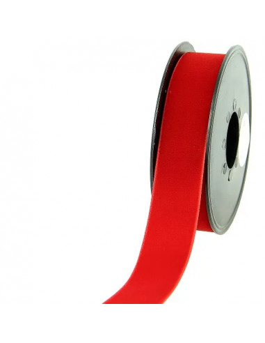 Ruban velours, 25mm, rouge