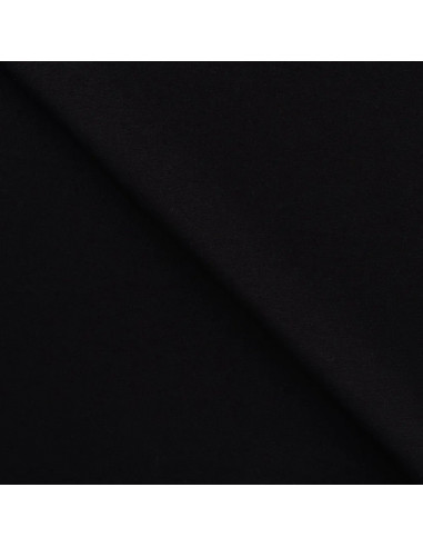 Tissu, Jersey Milano Uni, Noir Intense, Laize 150 cm, Viscose Stretch