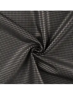 Tissu, Jersey Pieds de Poule, Noir et Argenté, Laize 150 cm, Viscose Polyamide Spandex 2
