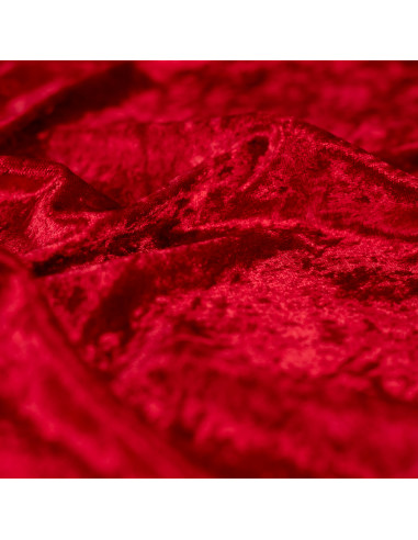 Tissu, Panne de Velours Unie, Rouge Écarlate, Laize 150 cm, 100% Polyester 165g/m²
