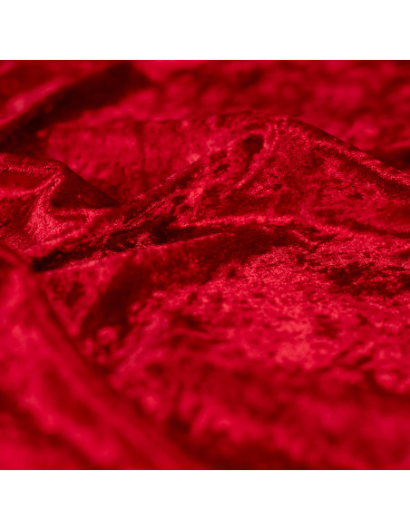 Tissu, Panne de Velours Unie, Rouge Écarlate, Laize 150 cm, 100% Polyester 165g/m²