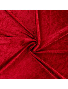 Tissu, Panne de Velours Unie, Rouge Écarlate, Laize 150 cm, 100% Polyester 165g/m²