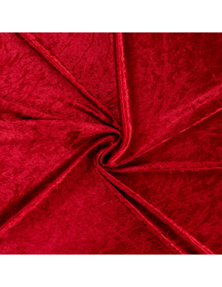 Tissu, Panne de Velours Unie, Rouge Écarlate, Laize 150 cm, 100% Polyester 165g/m²