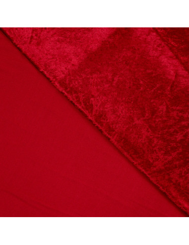 Tissu, Panne de Velours Unie, Rouge Écarlate, Laize 150 cm, 100% Polyester 165g/m²