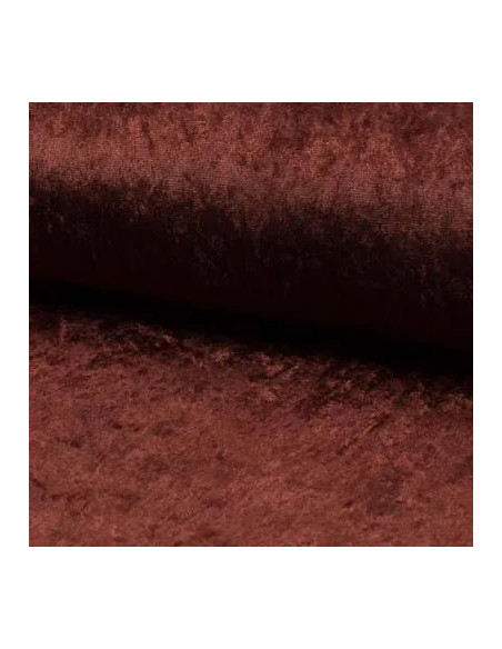 Tissu, Panne de Velours Unie, Marron Chocolat, Laize 150 cm, 100% Polyester 165g/m²