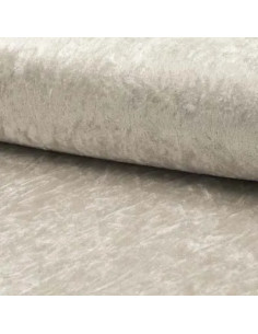 Tissu, Panne de Velours Unie, Gris Argent, Laize 150 cm, 100% Polyester 165g/m²