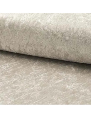 Tissu, Panne de Velours Unie, Gris Argent, Laize 150 cm, 100% Polyester 165g/m²