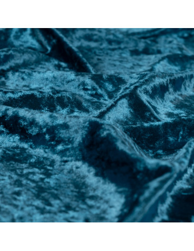 Tissu, Panne de Velours Unie, Pétrole Foncé, Laize 150 cm, 100% Polyester 165g/m²