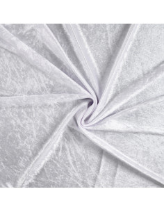 Tissu, Panne de Velours Unie, Blanc, Laize 150 cm, 100% Polyester 165g/m²