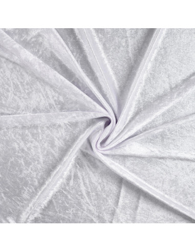 Tissu, Panne de Velours Unie, Blanc, Laize 150 cm, 100% Polyester 165g/m²