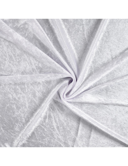Tissu, Panne de Velours Unie, Blanc, Laize 150 cm, 100% Polyester 165g/m²