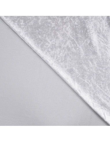 Tissu, Panne de Velours Unie, Blanc, Laize 150 cm, 100% Polyester 165g/m²