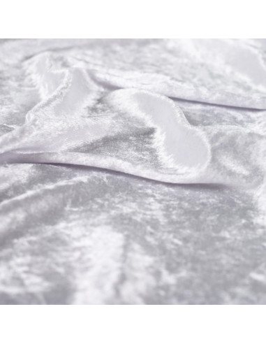 Tissu, Panne de Velours Unie, Blanc, Laize 150 cm, 100% Polyester 165g/m²