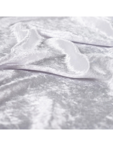 Tissu, Panne de Velours Unie, Blanc, Laize 150 cm, 100% Polyester 165g/m²