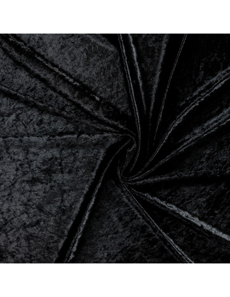 Tissu, Panne de Velours Unie, Noir Profond, Laize 150 cm, 100% Polyester 165g/m²