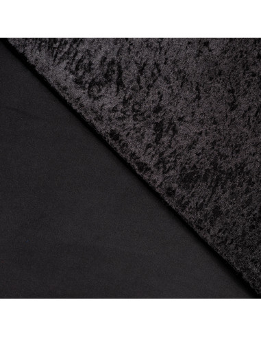 Tissu, Panne de Velours Unie, Noir Profond, Laize 150 cm, 100% Polyester 165g/m²