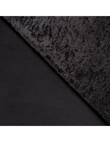 Tissu, Panne de Velours Unie, Noir Profond, Laize 150 cm, 100% Polyester 165g/m²