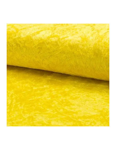 Tissu, Panne de Velours Unie, Jaune Citron, Laize 150 cm, 100% Polyester 165g/m²