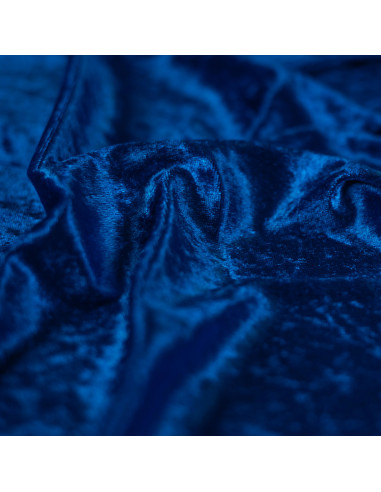 Tissu, Panne de Velours Unie, Bleu Roi, Laize 150 cm, 100% Polyester 165g/m²