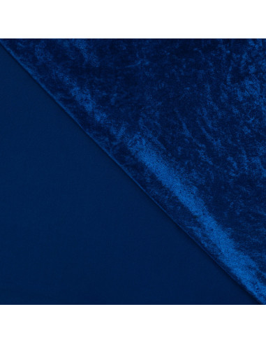 Tissu, Panne de Velours Unie, Bleu Roi, Laize 150 cm, 100% Polyester 165g/m²