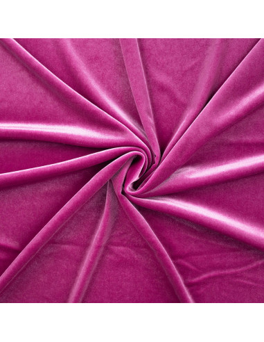 Tissu, Velours Kitty Ras, Cyclamen, Laize 150 cm, 90% Polyester 10% Spandex 250g/m²