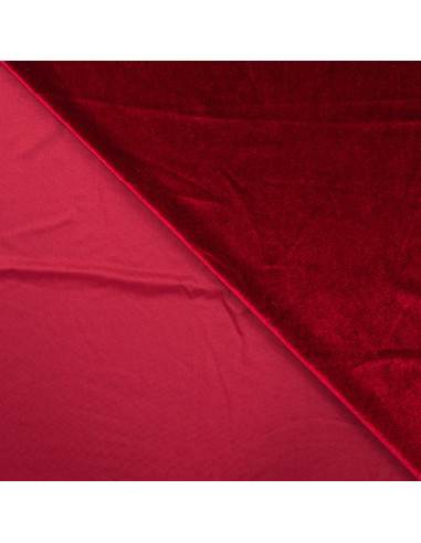 Tissu, Velours Kitty Uni, Rouge, Laize 150 cm, 90% Polyester 10% Spandex 250g/m²